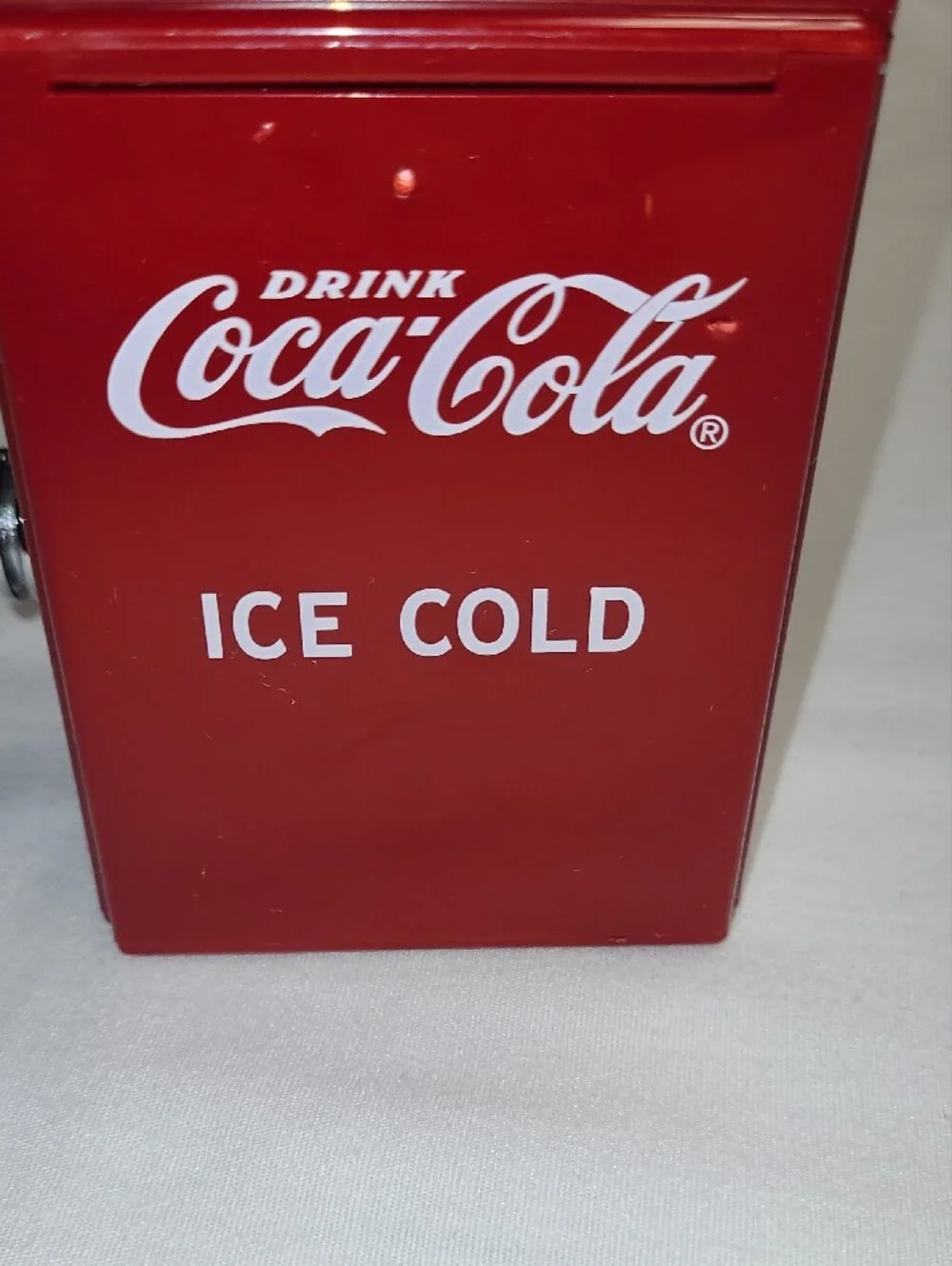 1995  Coca-Cola red vintage cooler toothpick dispenser home or bar collectible